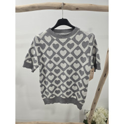Jersey gris corazones