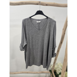 Jersey básico gris over
