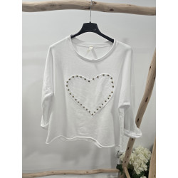Camiseta blanca corazón...