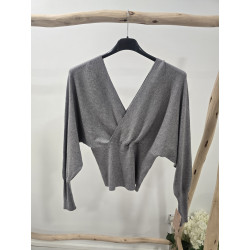 Jersey gris entallado cintura