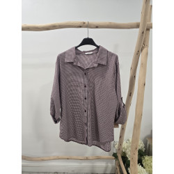 Camisa vichy burdeos