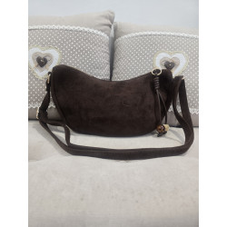 Bolso media luna marrón