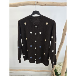 Chaqueta cacao corazones