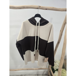 Sudadera cacao y crema