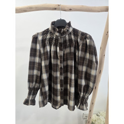 Blusa cuadros taupe
