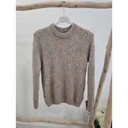 Jersey rombos brillo beige