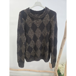 Jersey rombos brillo cacao