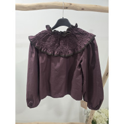 Blusa cuello fruncido vino...