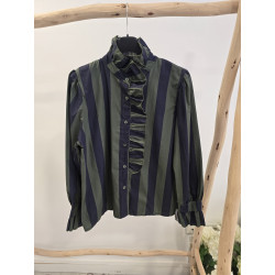 Blusa rayas verde y marino